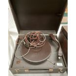 A Decca portable record player (flex cut off,