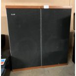 A pair of B&W DM/4 speakers in teak finish cases,
