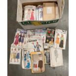 Contents to box - approximately fifty assorted sewing patterns (S1)