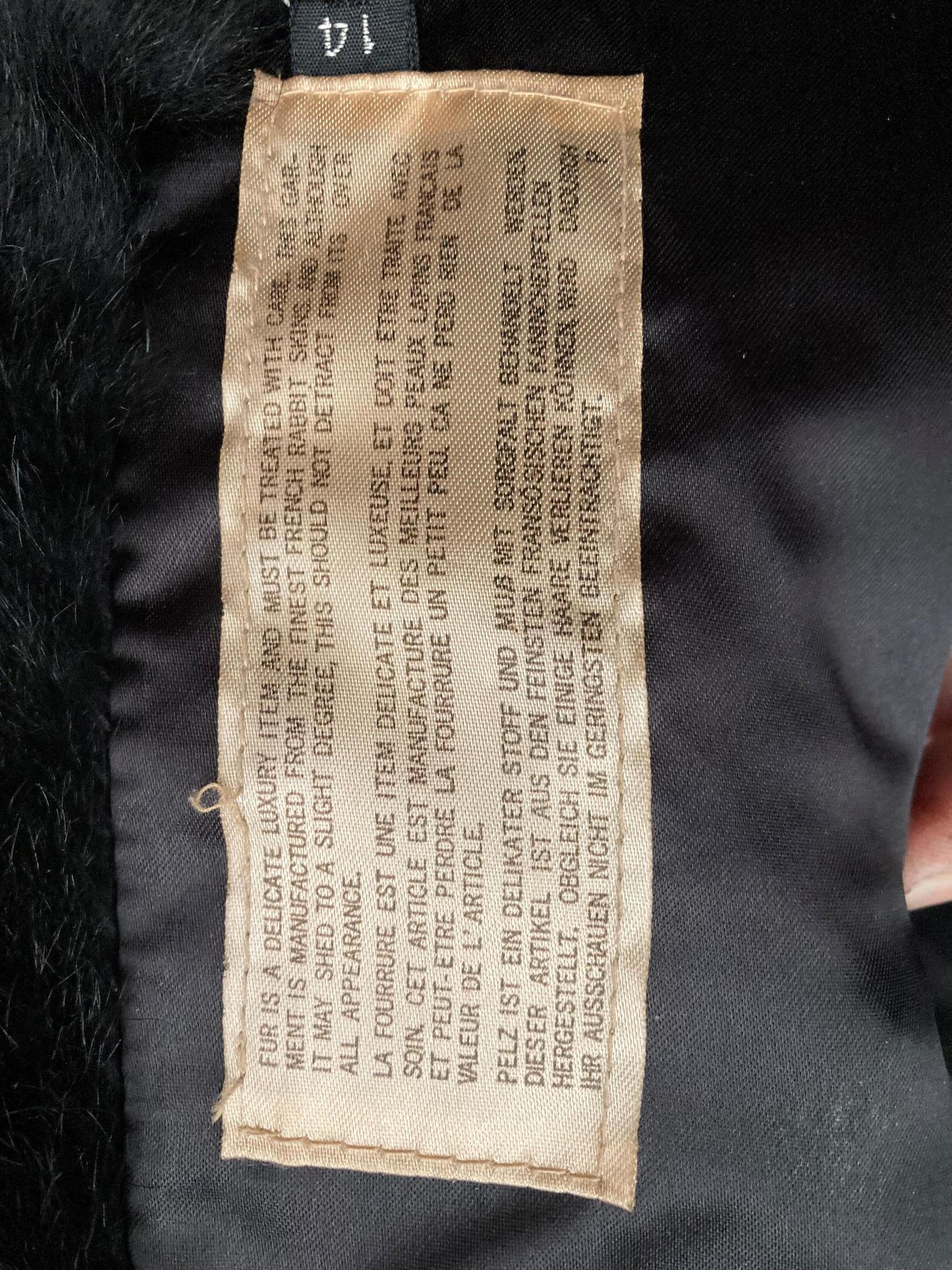A lady's French rabbit skin jacket, dyed black, - Image 2 of 2