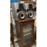 An Aiwa stacking system complete with deck and two speakers,
