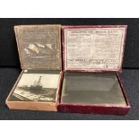 Fourteen glass photographic plates in The Imperial Dry Plate Co Ltd box - landscape and people -