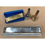 A Hohner International Tremolo harmonica,