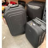 Two black suitcases by Fiore and Metropolis and one other (3) (S1)