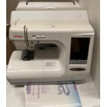 Janome Memory Craft 10001 computerised foot operated sewing machine 240v in carrying case complete