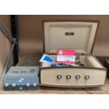 Pye Achoic box type 1005 stereo projection system complete with manual and a Heathkit S-33 H amp