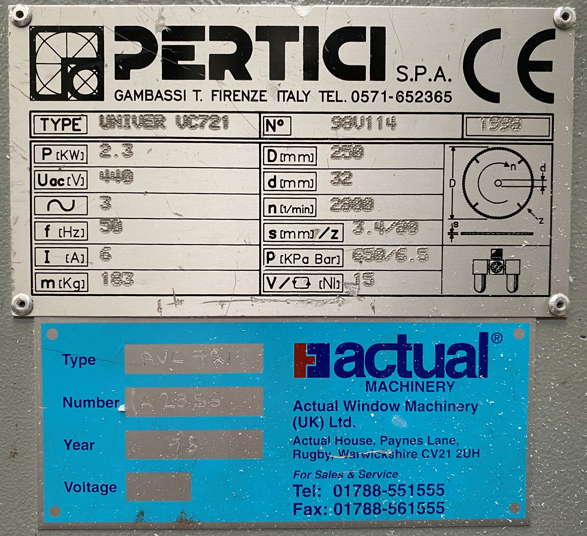 Pertici Univer VC721 Butt Welder s/n. - Image 3 of 6