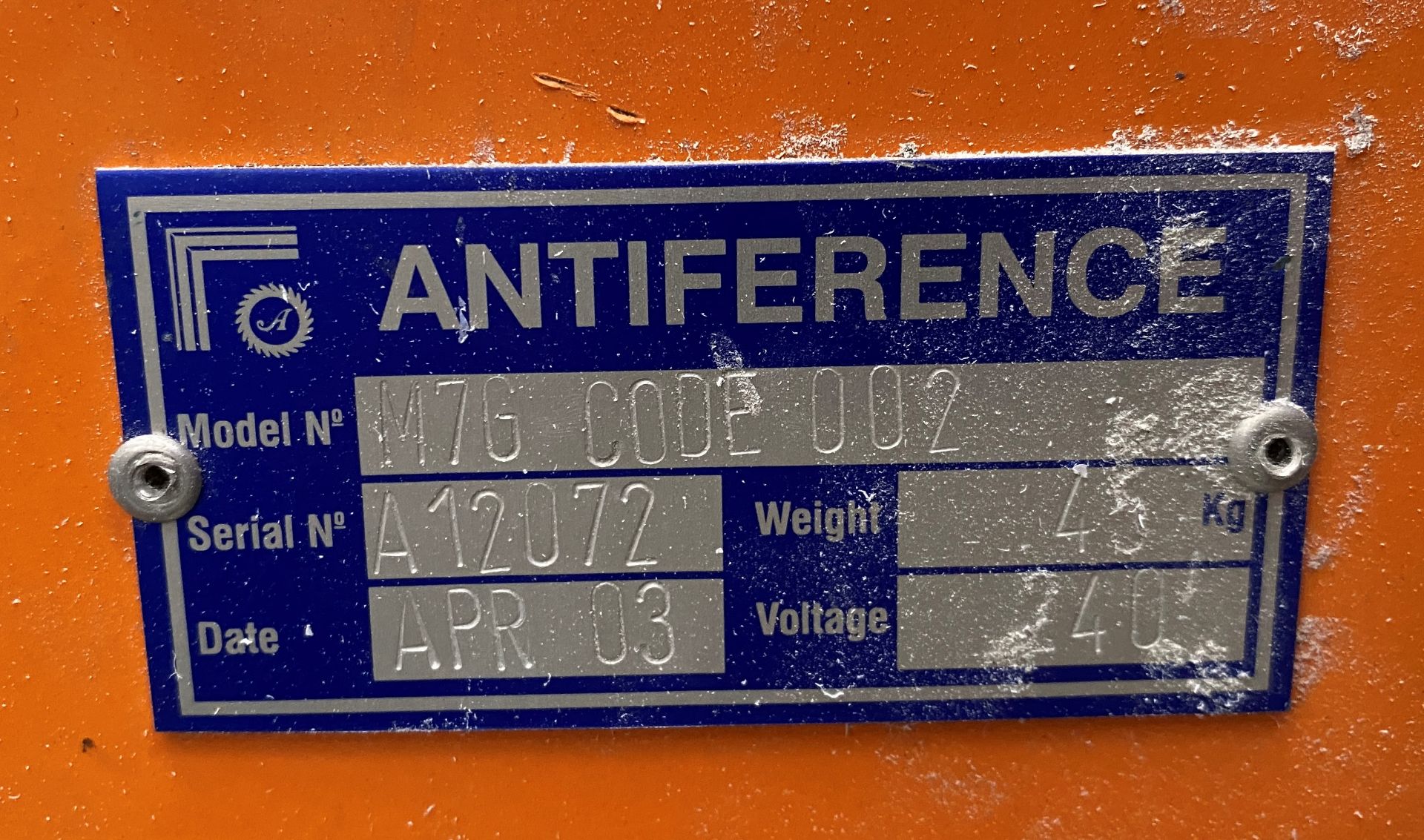 Antiference M7G 002 Notch Welder s/n. - Image 4 of 4