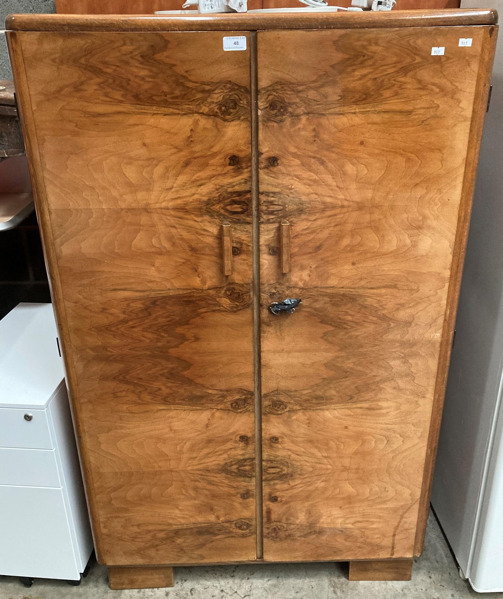 A walnut gentleman's wardrobe 84cm x 137cm high