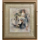 Willem Haenraets, framed print 'Lady leant on a car - Nostalgia',