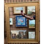 Bamboo effect gilt framed wall mirror 74cm x 59cm