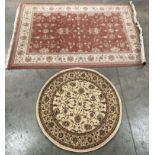 An M&S 100% wool Made in Turkey terracotta patterned rug 160cm x 230cm and an OW Kendra 137 brown