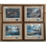 Ken Zylla, four framed commemorative prints from the North American Game Bird Series,