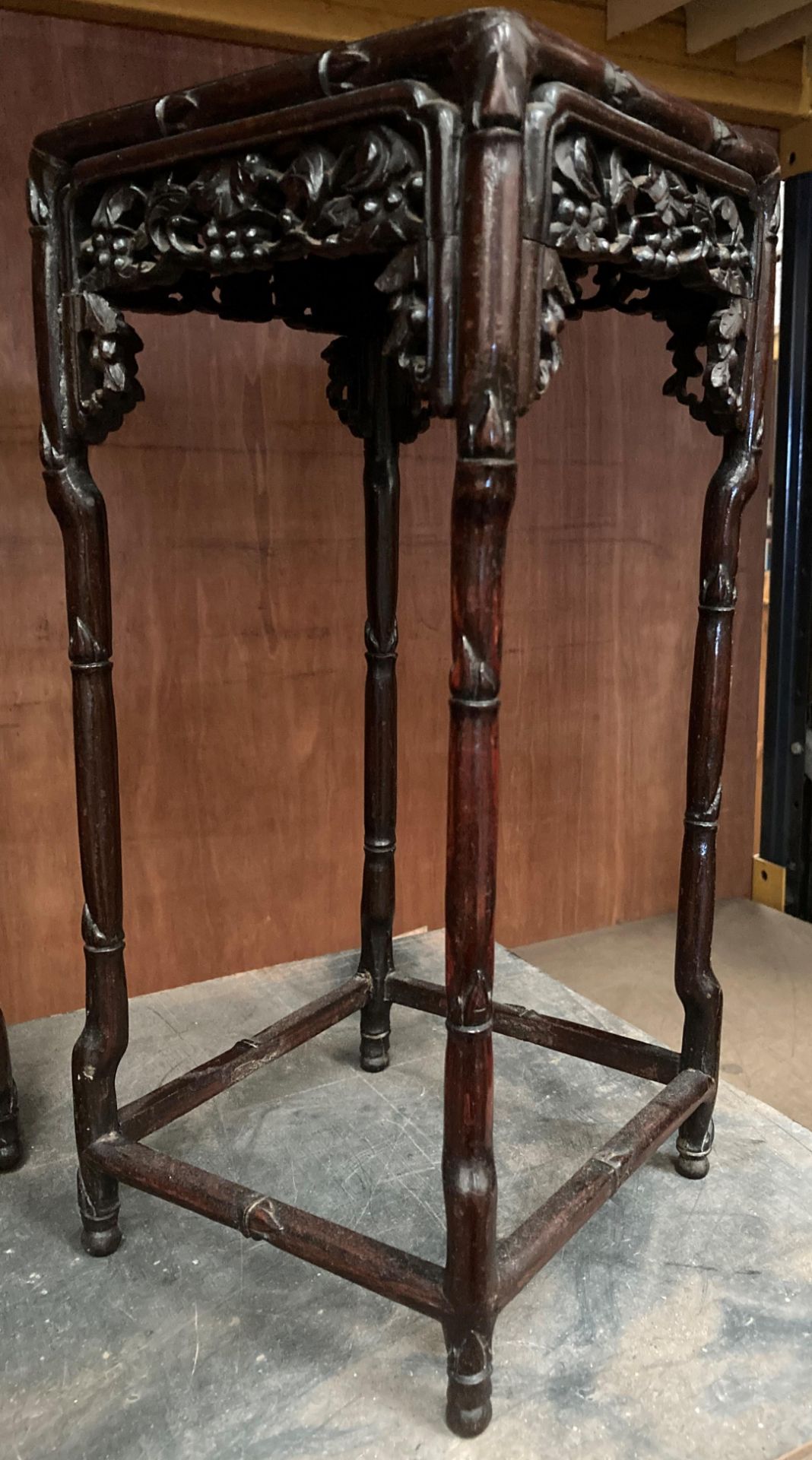 A nest of two small Chinese hardwood tables. - Image 6 of 6