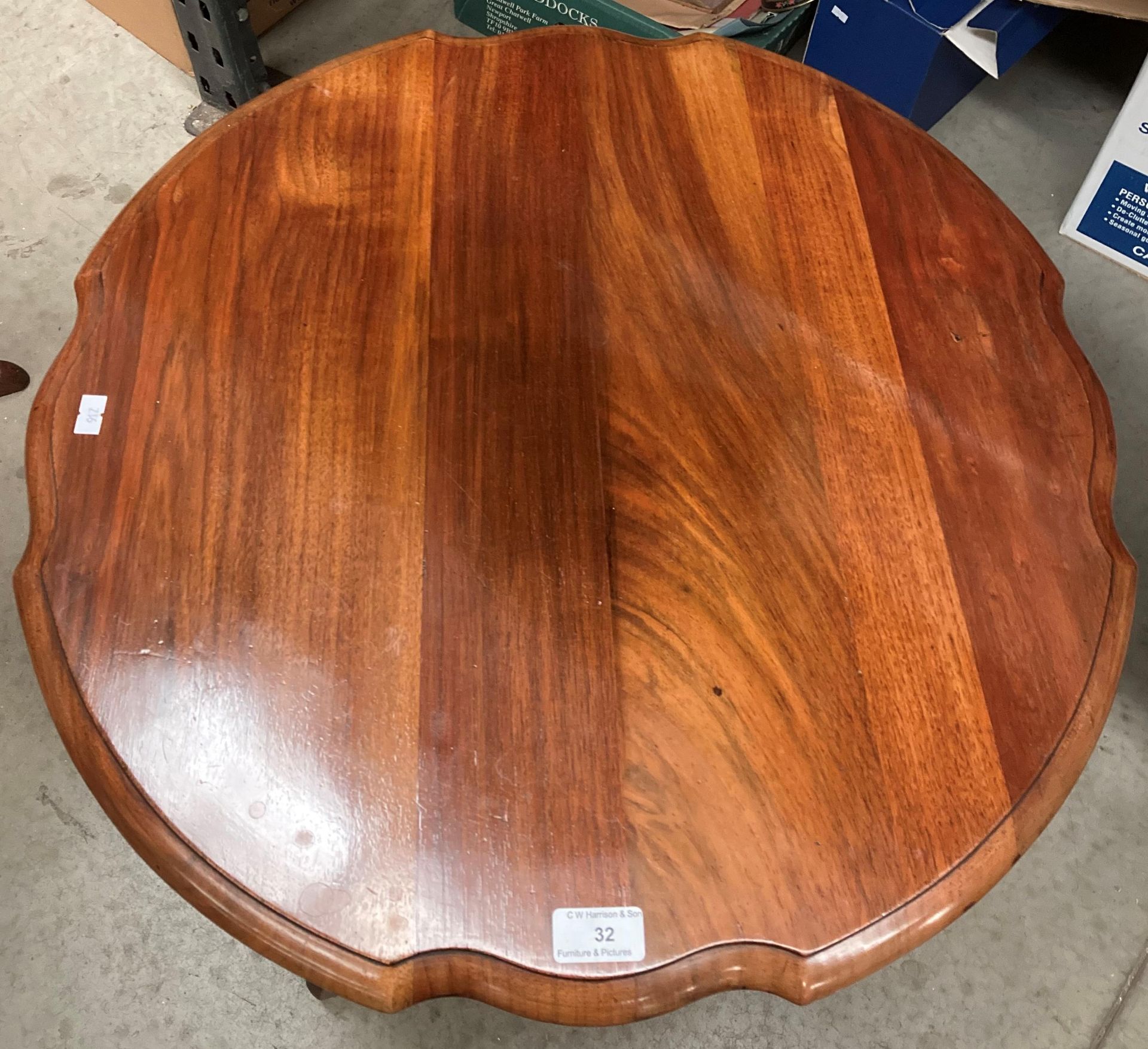 A mahogany window table with undertray 57cm diameter. - Image 2 of 2