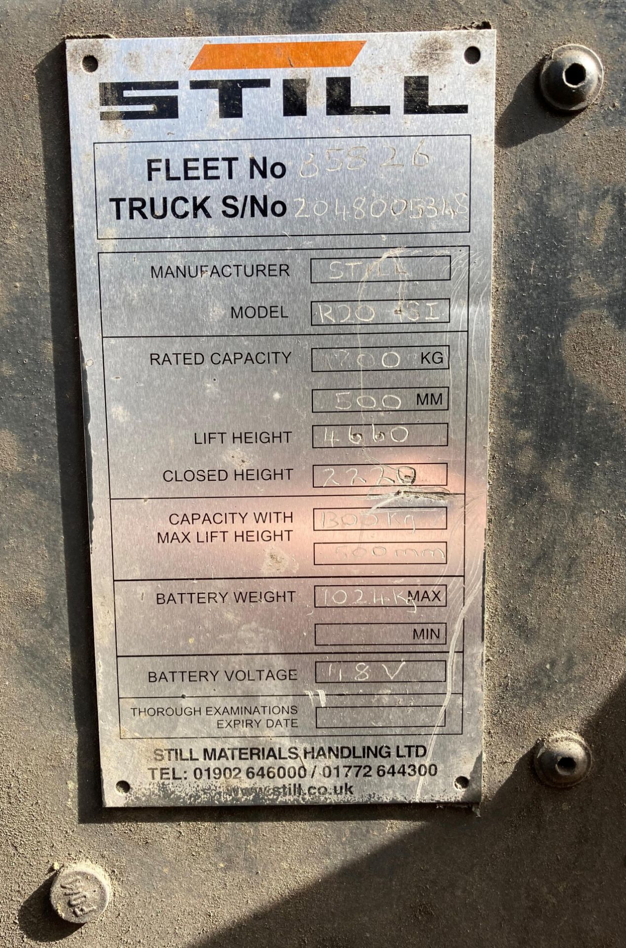 STILL ELECTRIC FORKLIFT TRUCK - Orange and Grey. Model: R20-18 (1.8 tonne). YOM: 2004. - Image 10 of 11