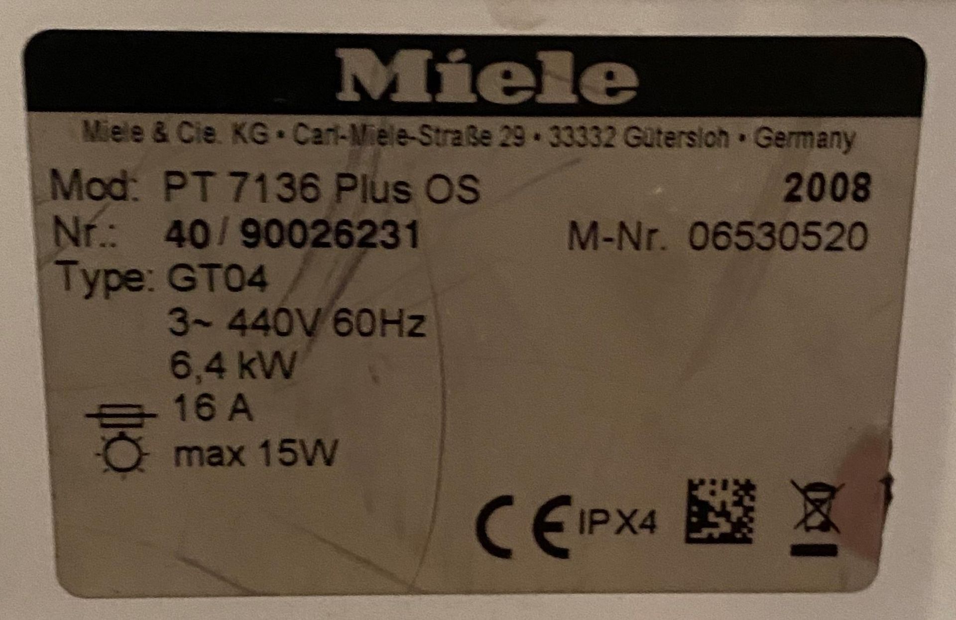 2 x Miele PT7136 Plus OS Electric Tumble Dryers DOM 2008 - Image 6 of 6