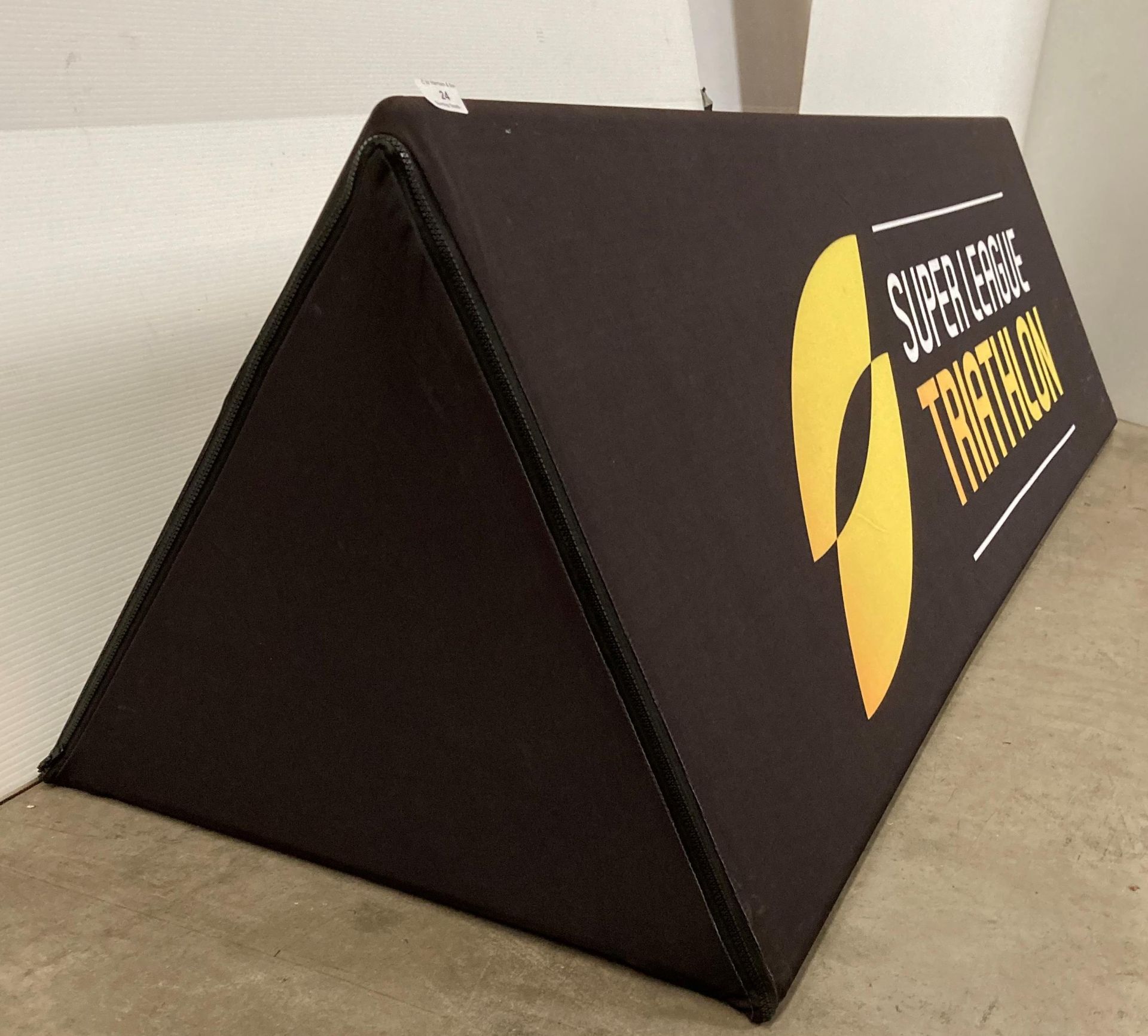 10 x Triangular 'toblerone' aluminium frames for sport sponsorship and branding. - Image 2 of 9