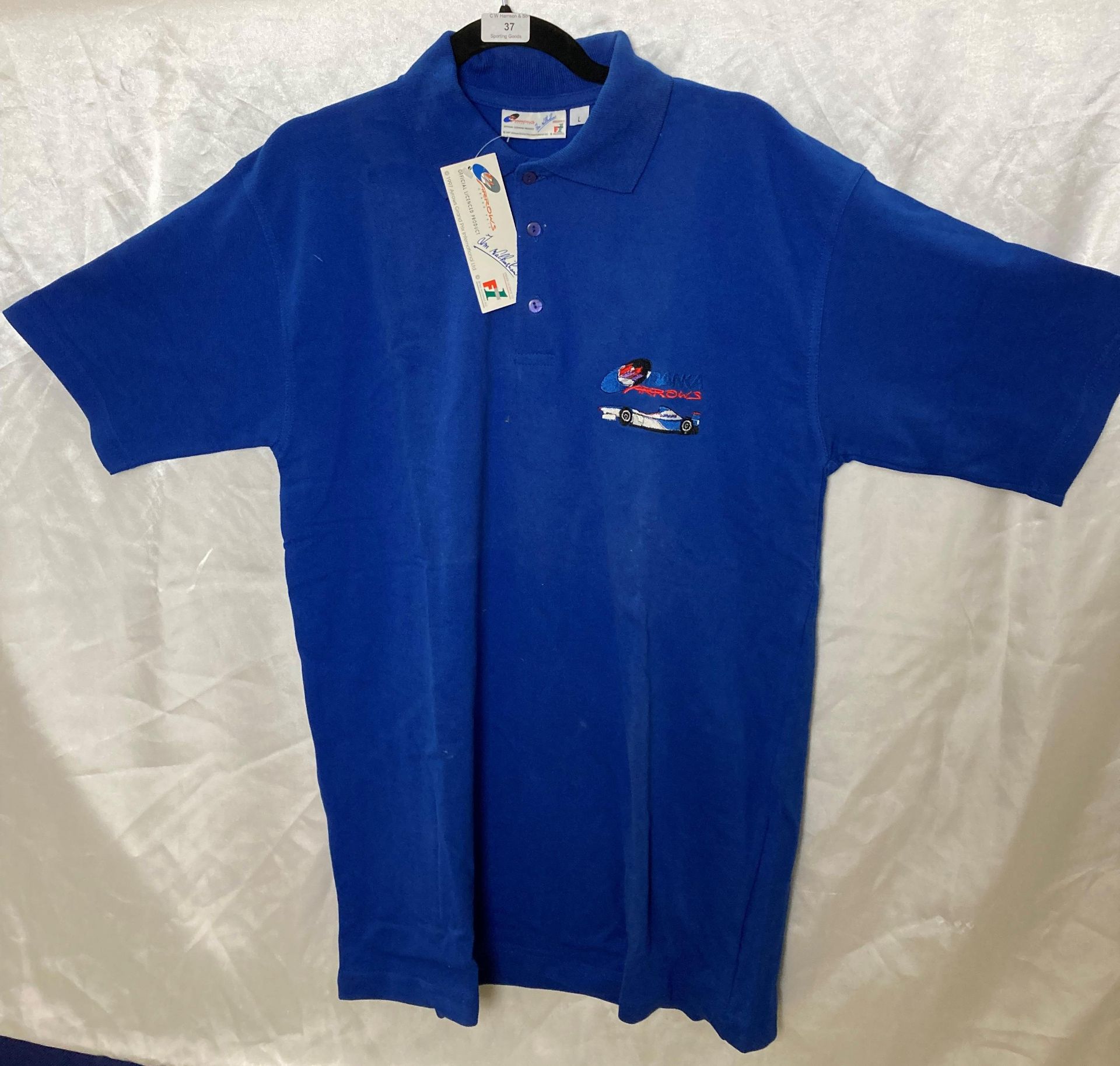 60 x assorted sized 1997 Arrows F1 Team polo shirts in blue
