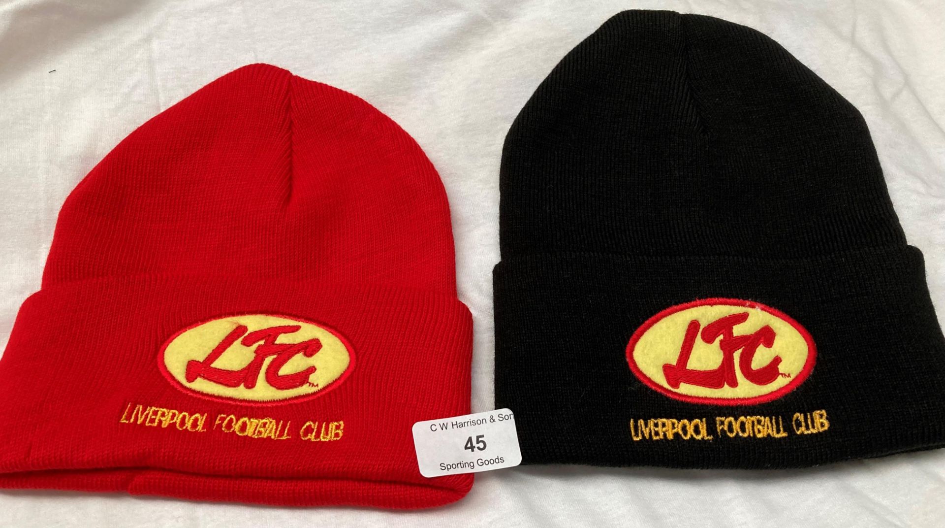 200 x black and red Liverpool Football Club branded beanies