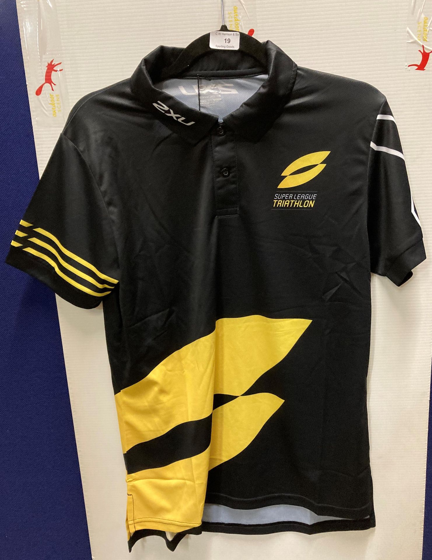 120 x men's 2XU Super League Triathlon polo shirts (size S) (please note - crate is property of CWH