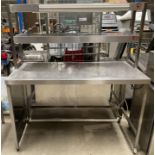 Mobile Stainless Steel Serving Table with 2 Tier Heated Serving Counter - 144cm x 65cm