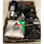 Contents to tray - assorted digital cameras by Lumix, Kodak, Leica, Minolta,