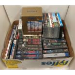 Contents to box - thirty assorted VHS videos including Star Wars, Aliens, tripods,