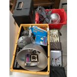 Contents to two crates and black case - assorted lighting equipment/accessories including flash