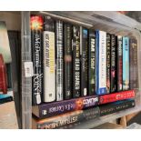 Contents to four boxes - hard and paperback novels mainly detective, thrillers,