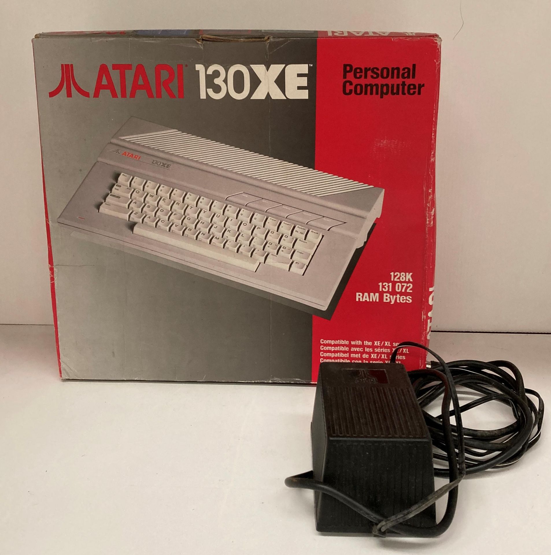 Atari 130XE personal computer and power adaptor (S1T1)