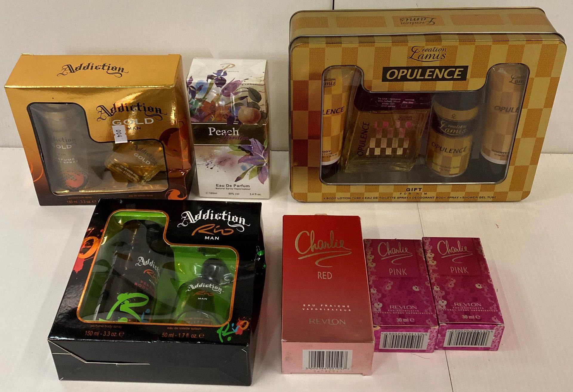Seven assorted perfumes, Eau De Toilette by Addiction,