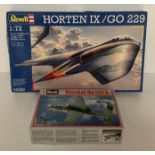 Two assorted "Revell" model aircrafts including Horten IX/GO 229 1:72 scale NO: 04329 and Heinkel