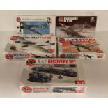 Five assorted Airfix model kits including Royal Air Force recovery set H0/00 and a Special Edition