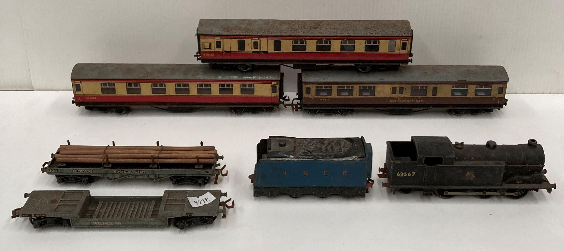 Seven assorted Hornby Dublo by Meccano diecast metal "OO" gauge "Steam Locomotive" type EDL17 a