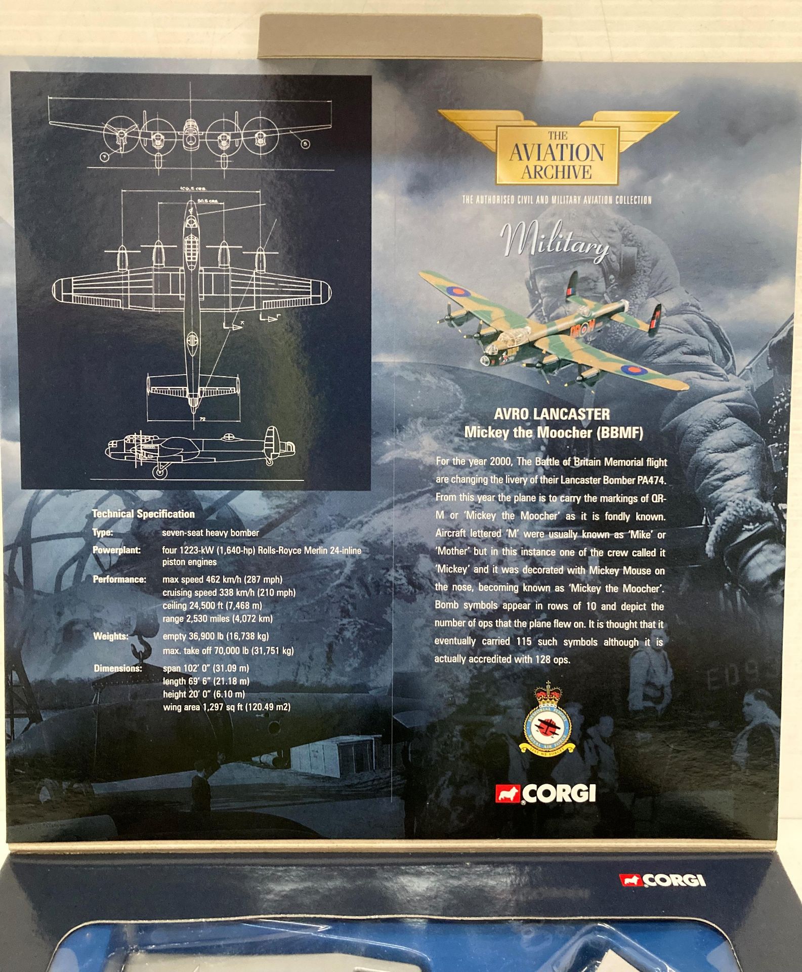 A Corgi The Aviation Archive Military Avro Lancaster 'Mickey The Moocher - Battle of Britain - Image 3 of 4