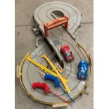 Fisher Price grey plastic figure of 8 race track complete with two cars and controllers (S1 QA08)