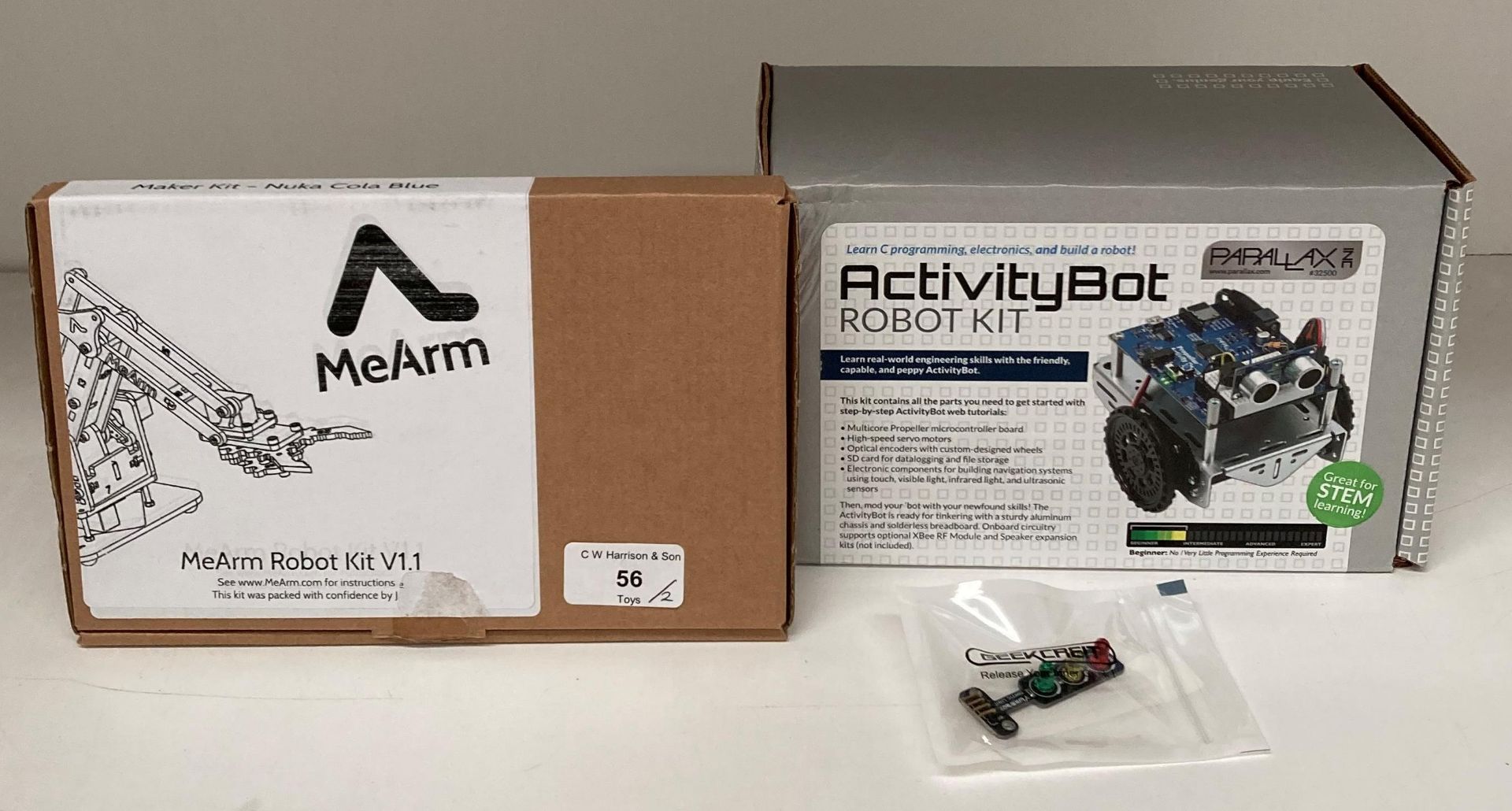 ActivityBot robot kit No: 32500 by Parallax Inc and MeArm robot kit V1.