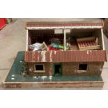 Wooden dolls house complete with accessories L: 73cm x W: 46 x H: 42cm (S1 QA10)