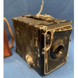 No: 2 Portrait Brownie box camera by Kodak in brown material bag (S1 T4)