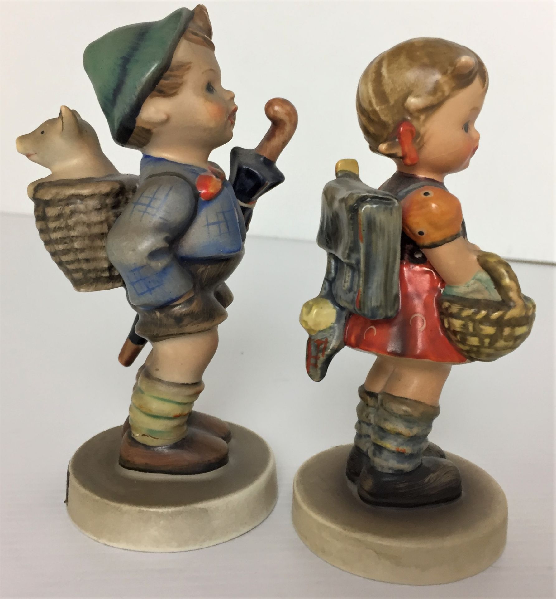 Two Goebel figurines Home from Market and school max 12cm high Y10