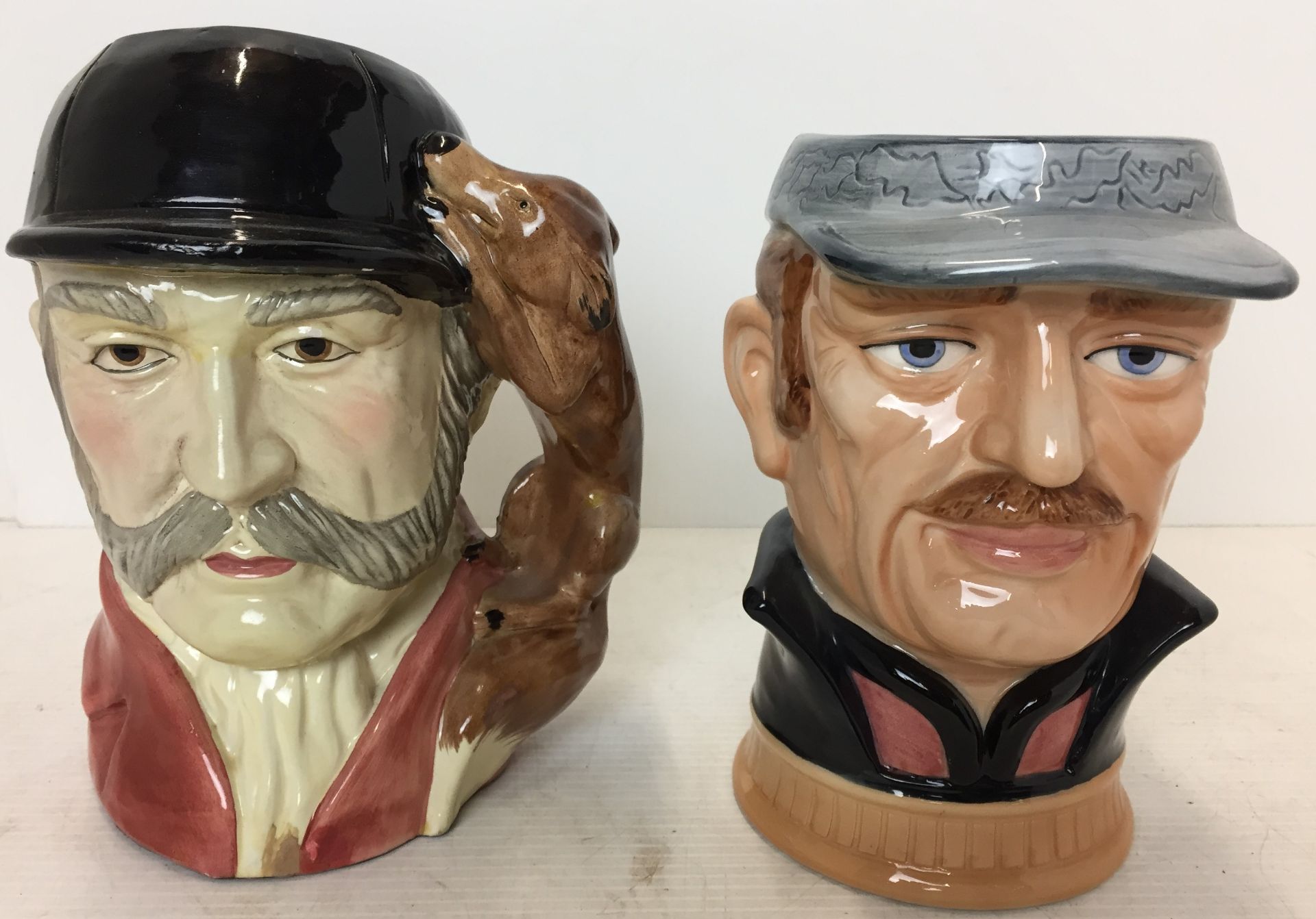 Two character jugs Fox Hunter 20cm high & American Confederate Civil War Soldier fitted with