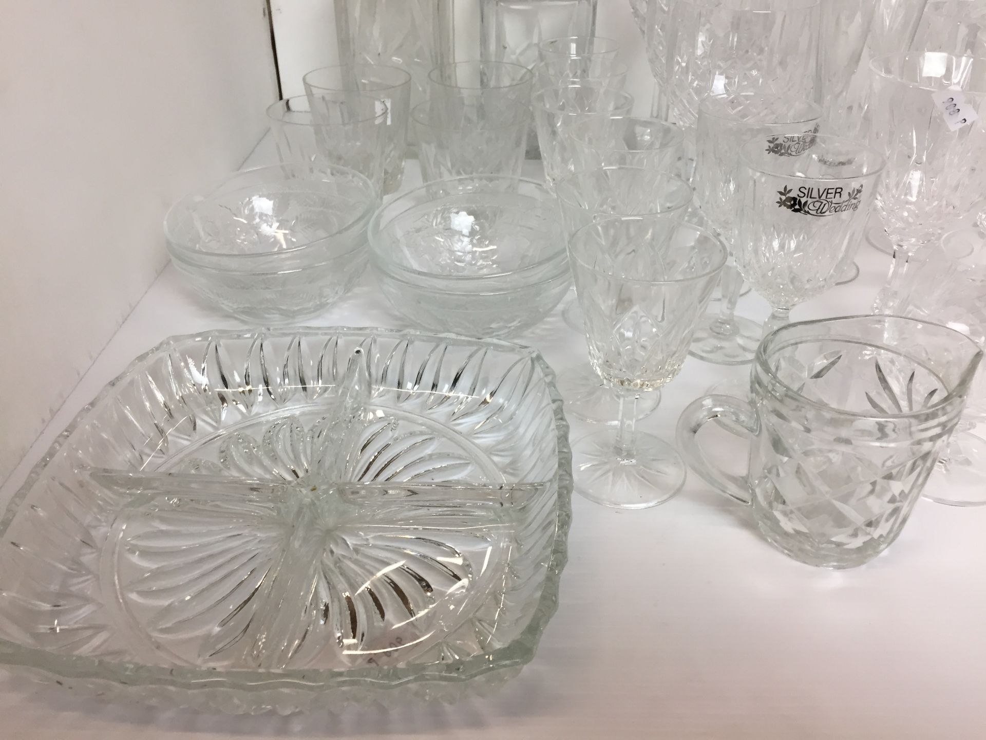 Forty plus items of glassware including two whisky decanters one with four matching tumblers, - Image 3 of 6