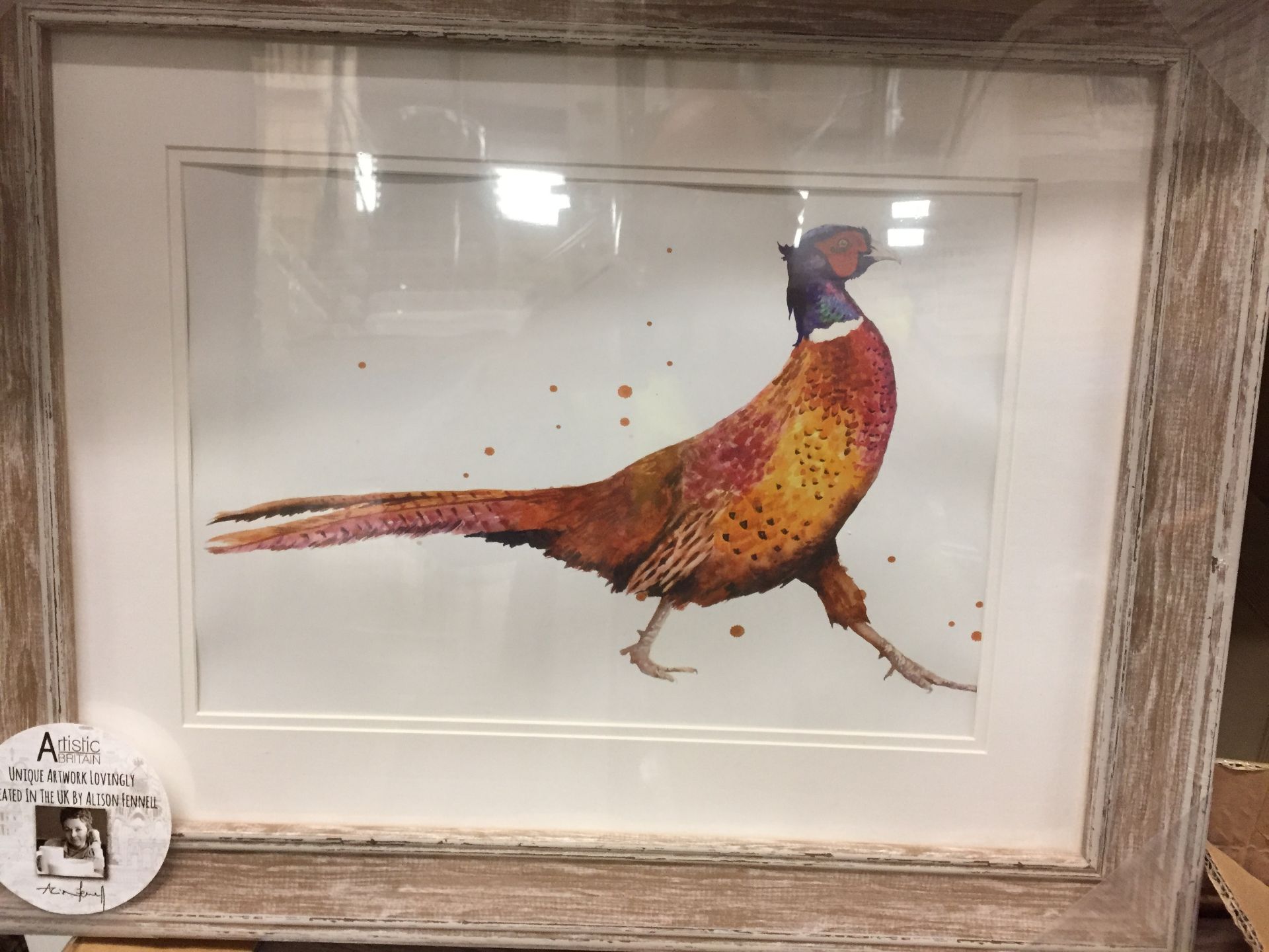Six boxed & wrapped Aartistic Britain framed prints by Alison Fennell of male pheasant 50x40cm - Image 2 of 3