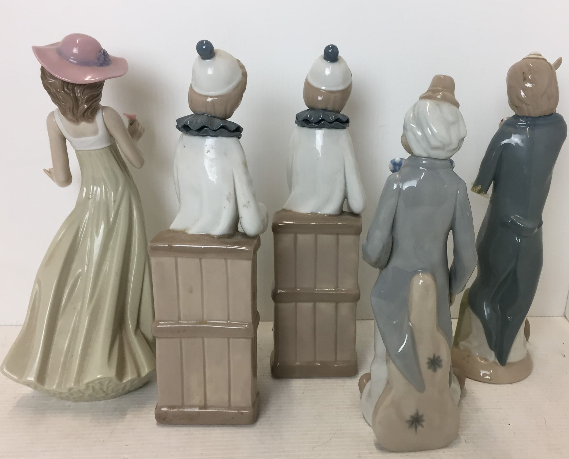 Five figurines Lady with Flower by Lladro (three missing fingers), - Image 2 of 3