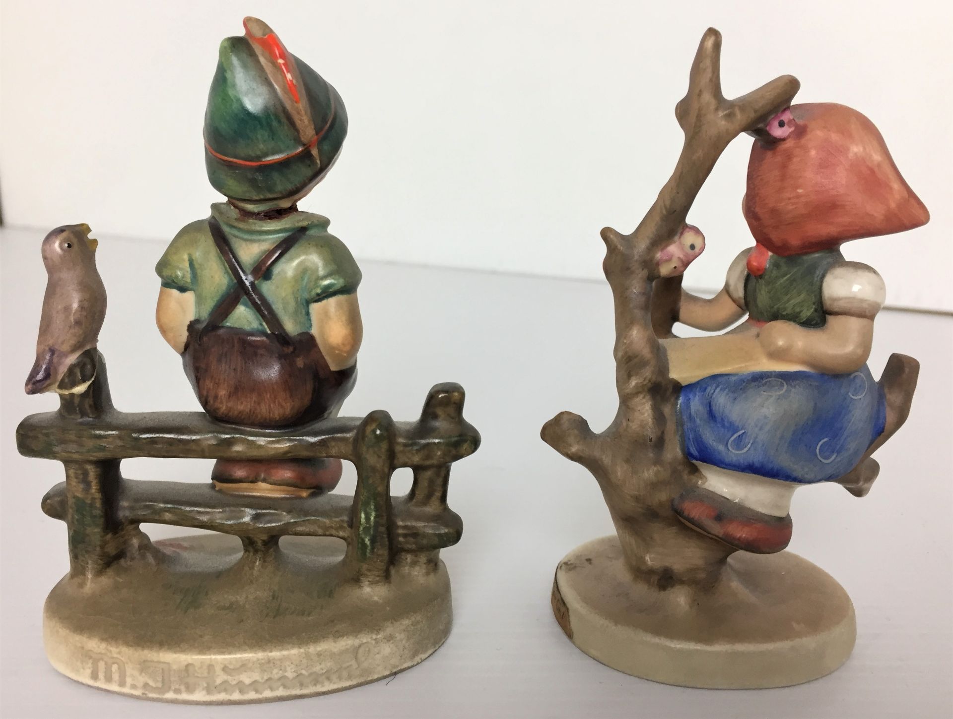 Two Goebel figurines Appletree Girl and Wayside Harmony maximum 10cm high Y10 - Image 2 of 3