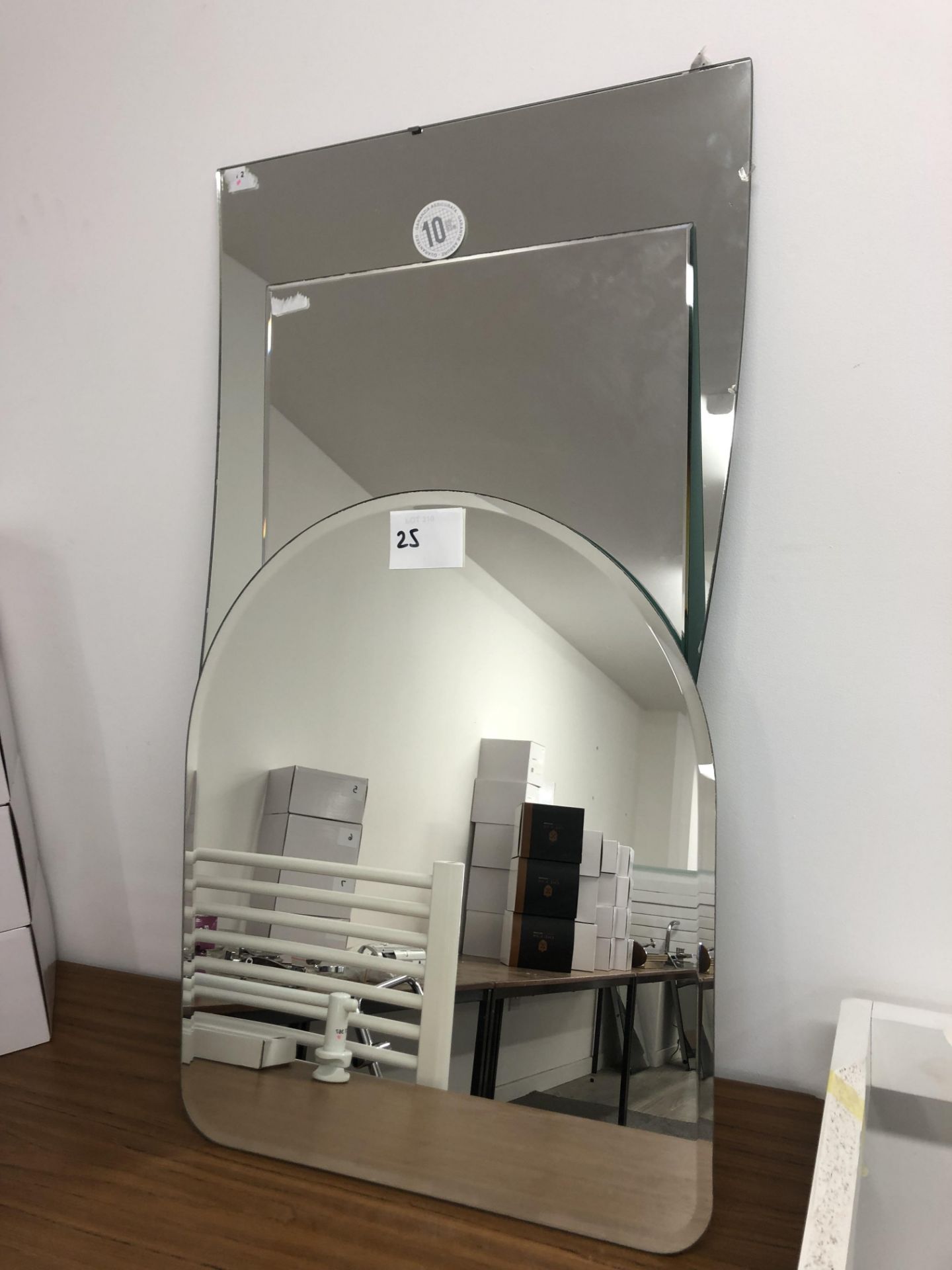 COLLECTION OF 6 MIRRORS, STRAIGHT, WAVED,