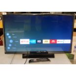 Hitachi 32" Smart TV with built in DVD player complete with remote,