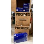 Three boxes containing 24 x 100 blue vinyl disposable gloves powder free size small (S03)