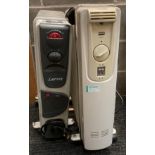 Two mobile electric radiators by Lervia (missing wheel) and Melissa (RJA-11) (PO)